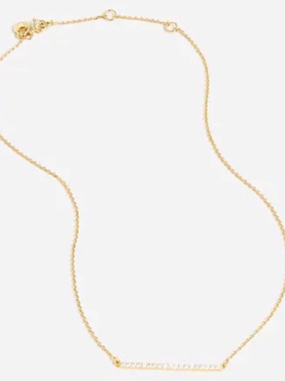 J. CREW Dainty Sparkle Gold Bar Pave Necklace NWT